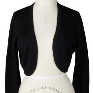 Oscar de la Renta ~ Cashmere-Silk Bolero Black Med